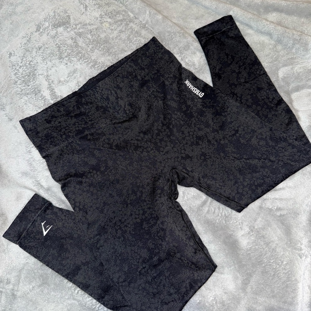 Gymshark Womans Charcoal Patterned Leggings